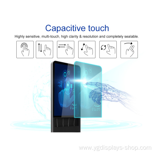 Moveable LCD Signage Charging Station Brochure holder